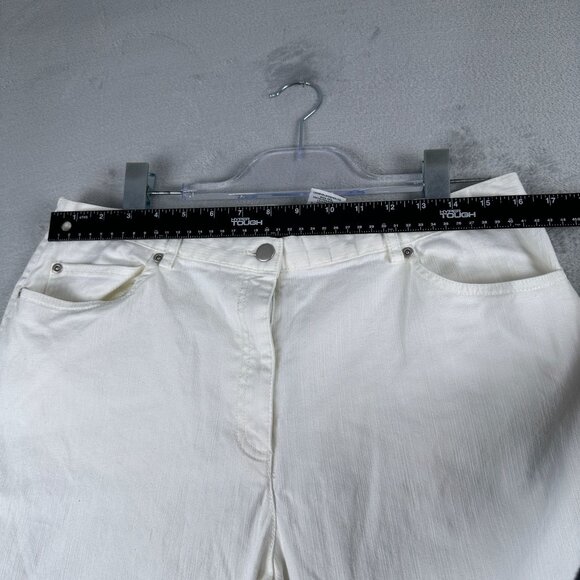 Lark Lane Straight Leg Jeans Womens Size 14 High Rise Stretch White - Picture 7 of 12